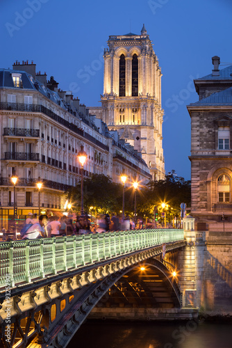 Pont d’Arcole and Notre Dame Cathedral, Ile de la Cite, Paris, France