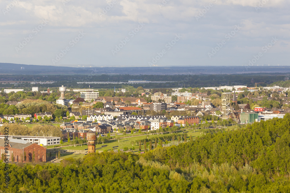 Obraz premium Village and former coal mine area