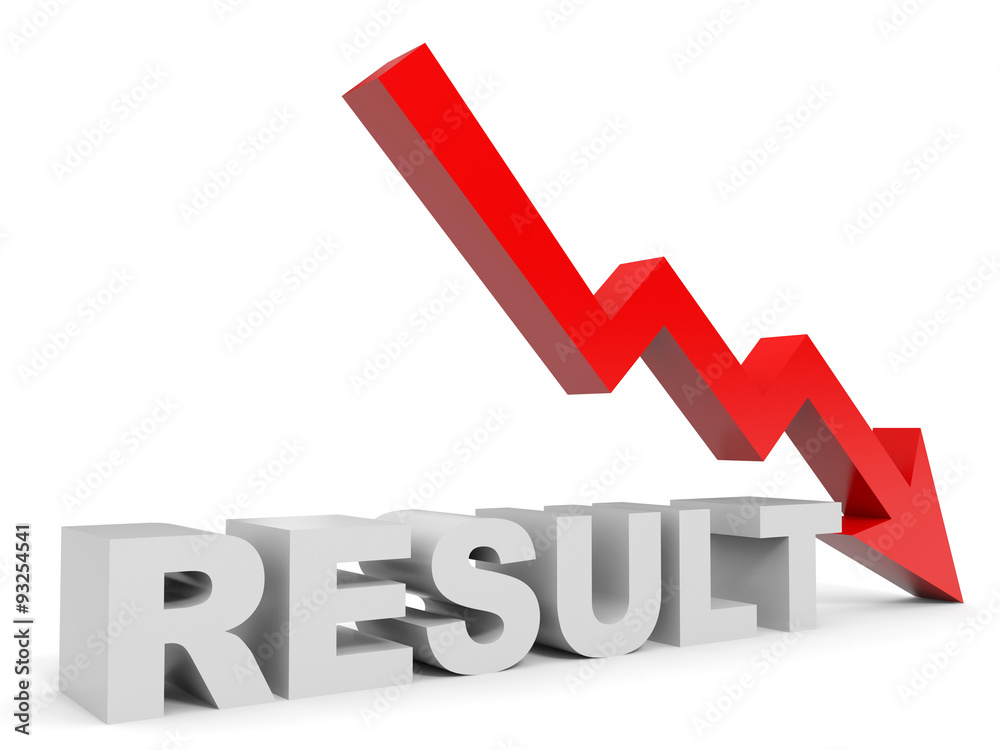 Graph down result arrow.