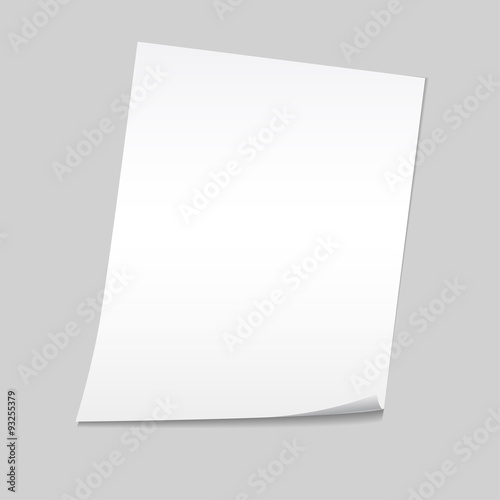 Paper on a gray background mock up. Vector illustration