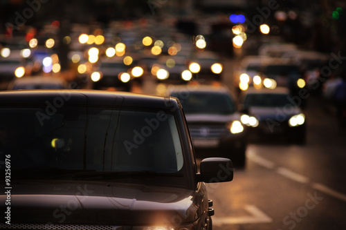 Night city background, blur background Road