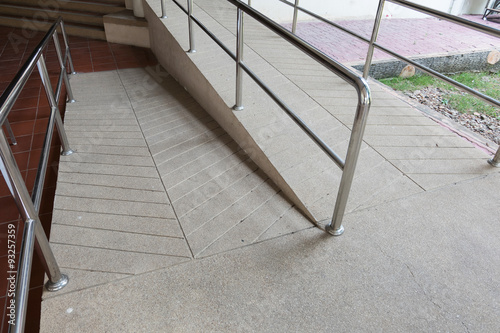 Cuadro en lienzo ramp way for support wheelchair disabled people made from sand a