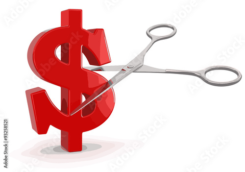 Scissors and dollar 