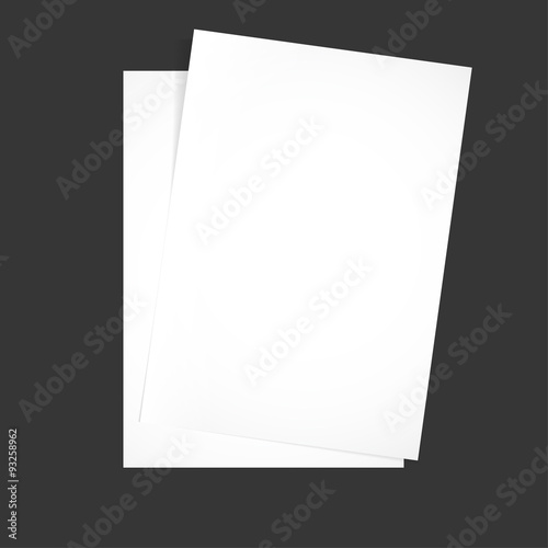 Paper on a black background mock up. Vector illustration