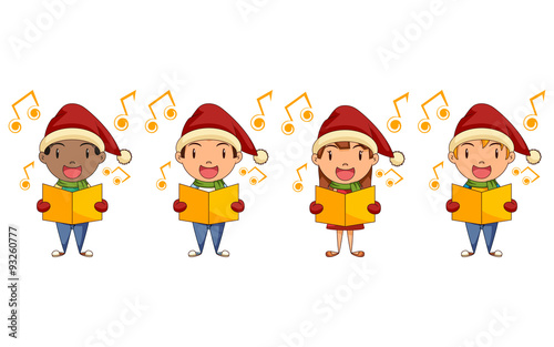 Children singing christmas carols
