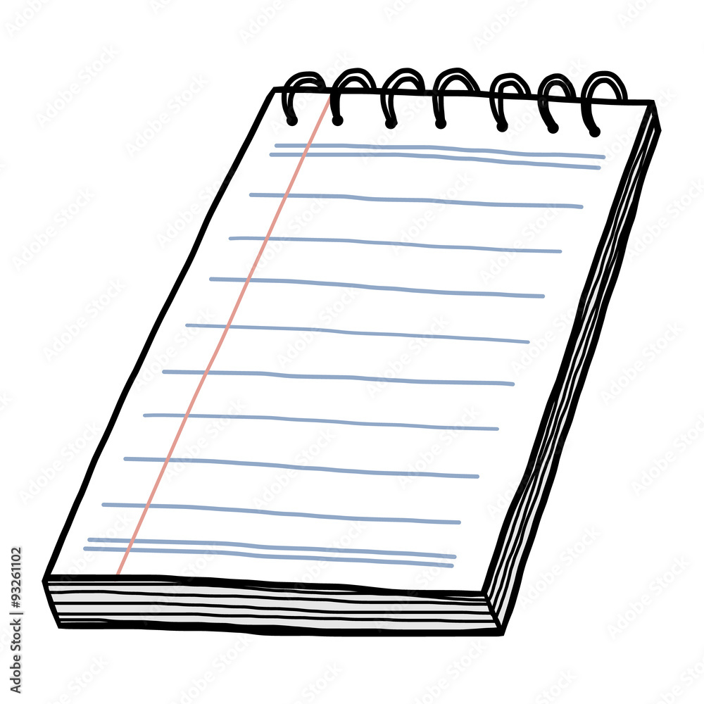 notebook / cartoon vector and illustration, hand drawn style, isolated on white background