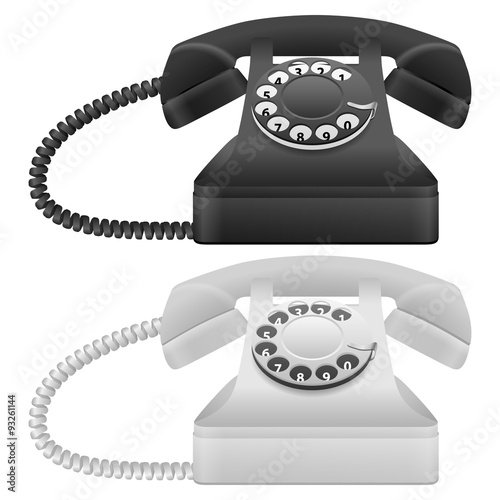 Telephone set on a white background. Vector illustration.