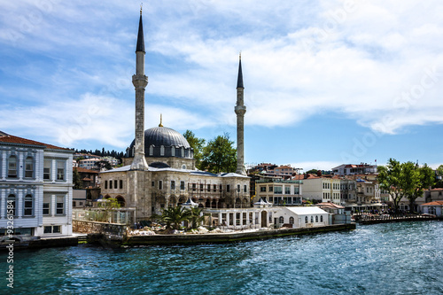 Mosque on Istanbul seafront, Turkey.