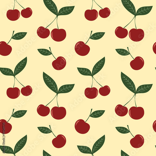 cute cherry seamless vector pattern background illustration