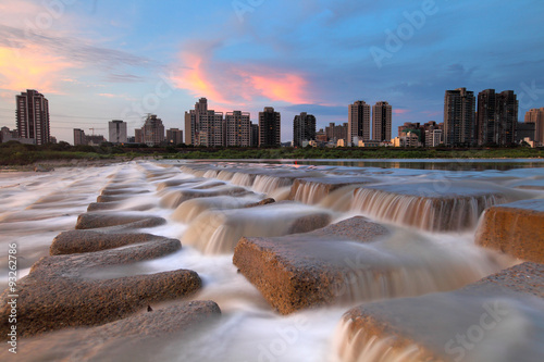 Obraz na płótnie skyline of Hsinchu by the river in Taiwan w salonie