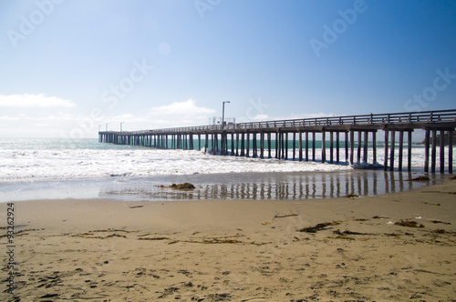 Midday sun on Pier at California Coast