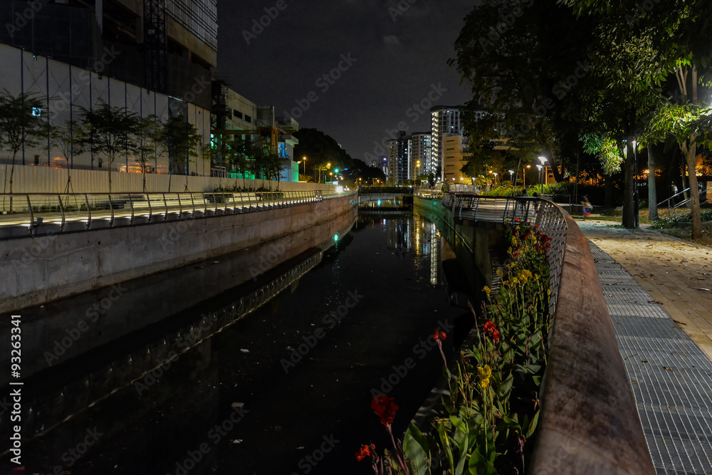 Obraz premium Singapore night scenic illumination