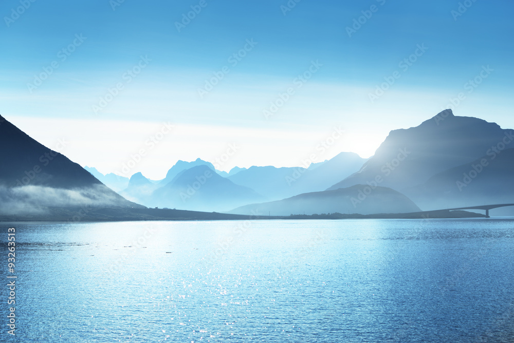 mountains, Lofoten islands, Norway
