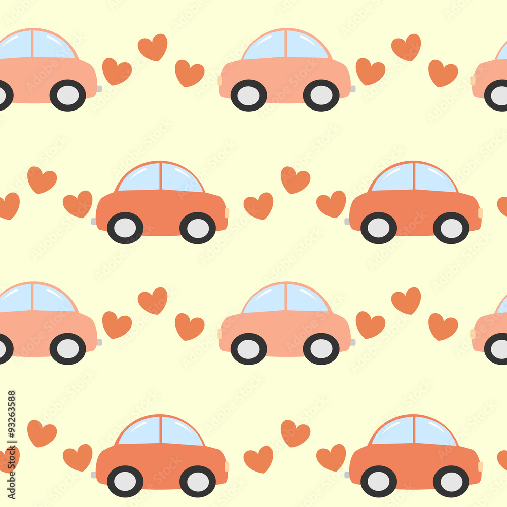 cute cartoon car seamless vector pattern background illustration cute cartoon car seamless vector pattern background illustration