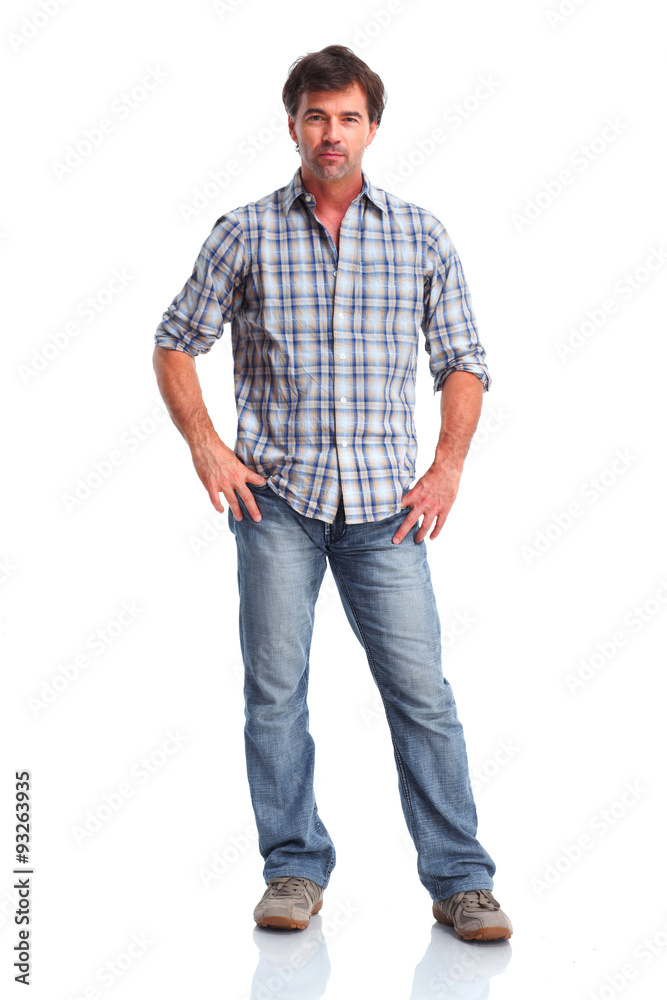 Man isolated white background. Man isolated white background.