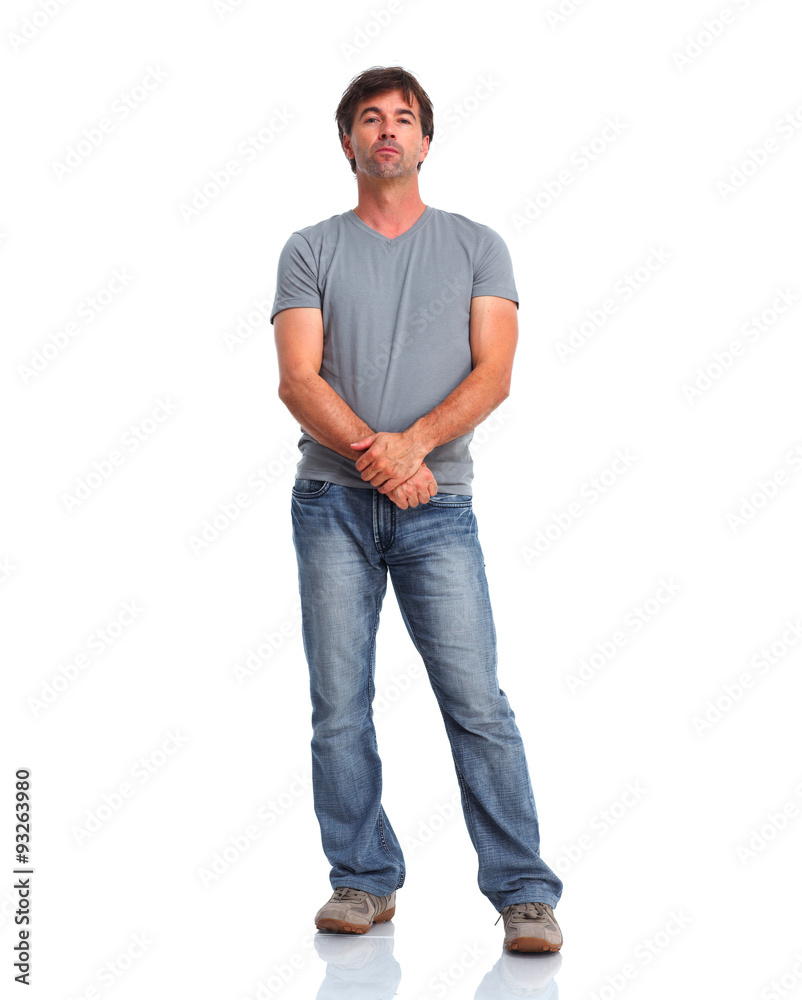Man isolated white background. Man isolated white background.