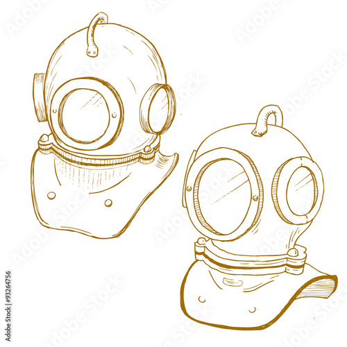 Retro diving suit helmet