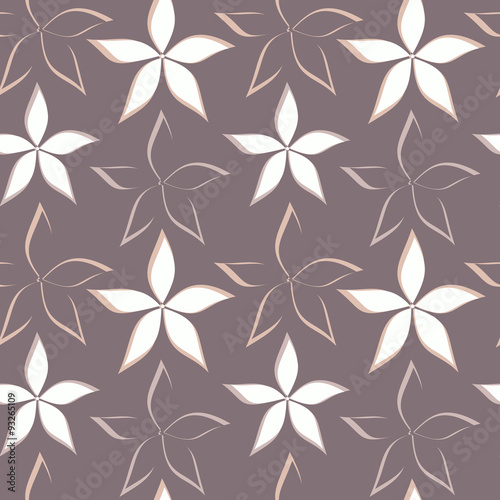 abstract beautiful flowers seamless vector pattern on purple background texture illustration