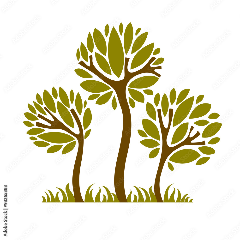 Fototapeta premium Art fairy illustration of tree, eco symbol. Insight vector