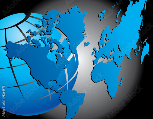 Abstract globe and map