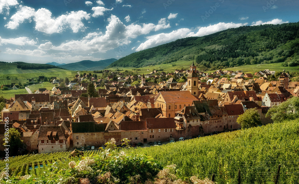 Naklejka premium Riquewihr, France, Alsace Region
