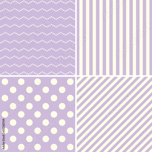 Set of four cute retro backgrounds in pastel colors