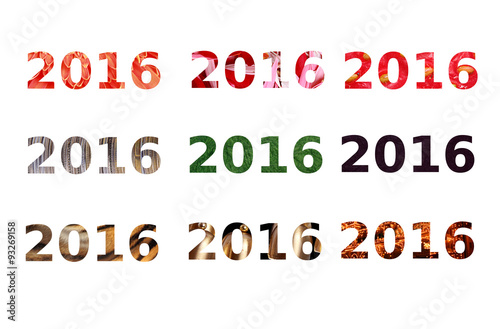 Happy new year 2016 different type of text