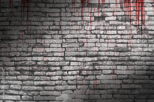 bloody wall  in the dark for horror content and halloween festival.