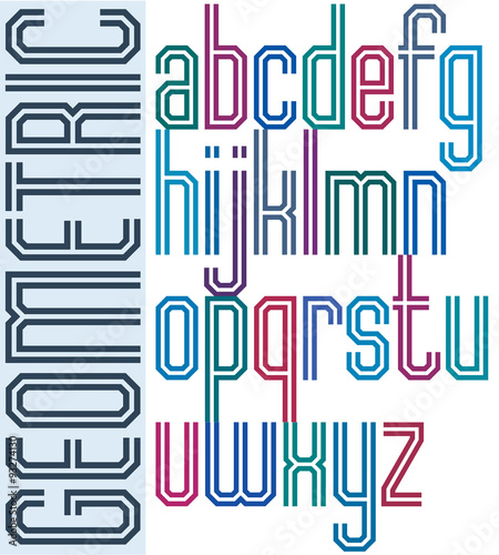 Retro colorful font with do...