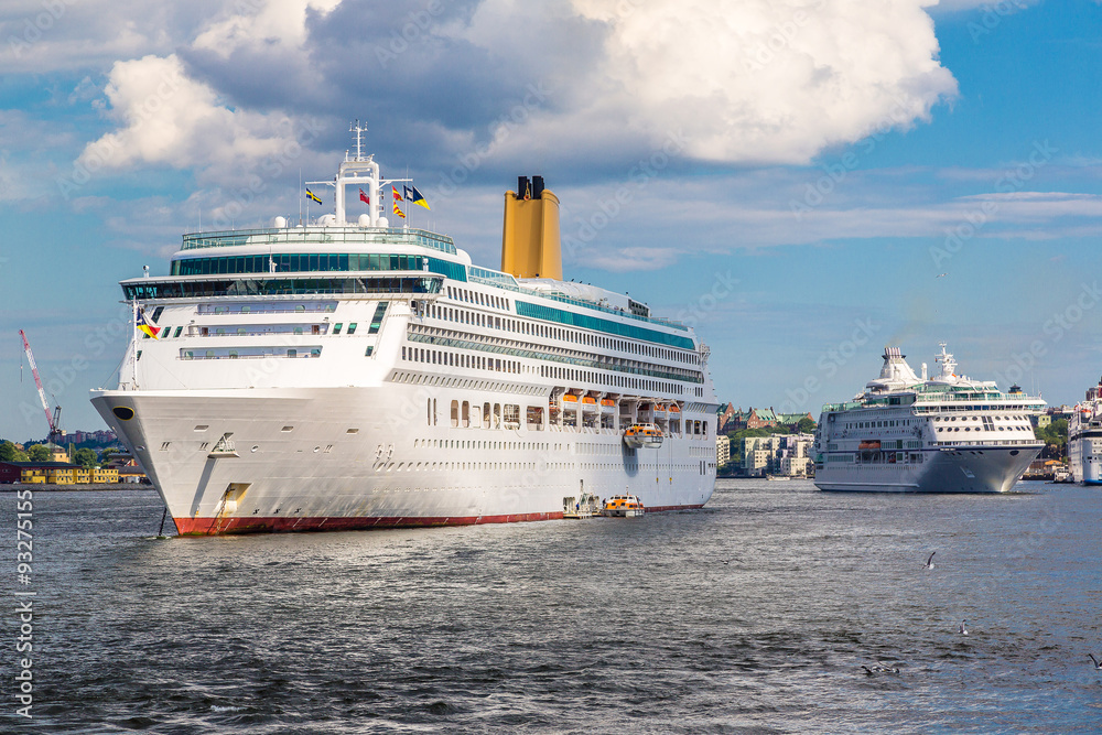 The big Cruise Ship Aurora in Stockholm