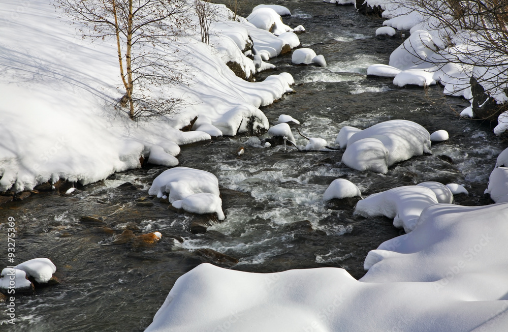 Valira d Orient river in la Cortinada. Andorra Valira d Orient river in la Cortinada. Andorra