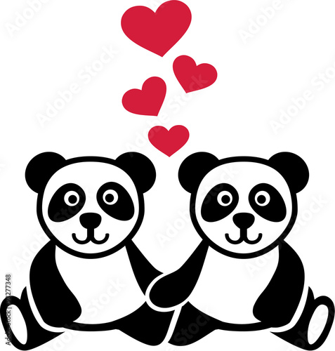 Fototapeta Naklejka Na Ścianę i Meble -  Two Pandas in love