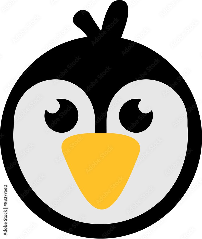 Penguin head round funny Penguin head round funny