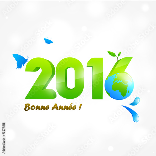 Bonne Année 2016 ! Version 3D verte et bleue