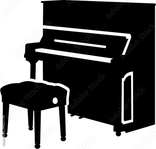 Piano with stool