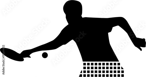 Table Tennis silhouette with net