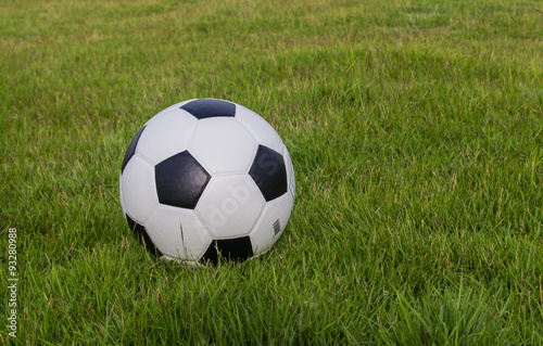 Soccer ball on green field © wi6995