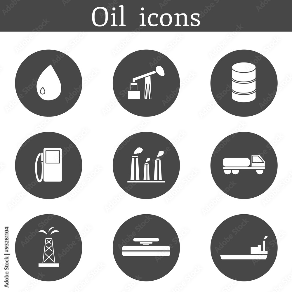 Set of oil icons