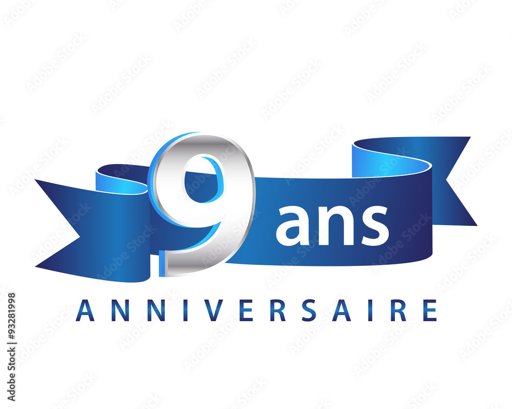 9 Ruban Bleu logo Anniversaire