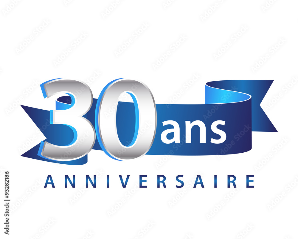 30 Ruban Bleu logo Anniversaire