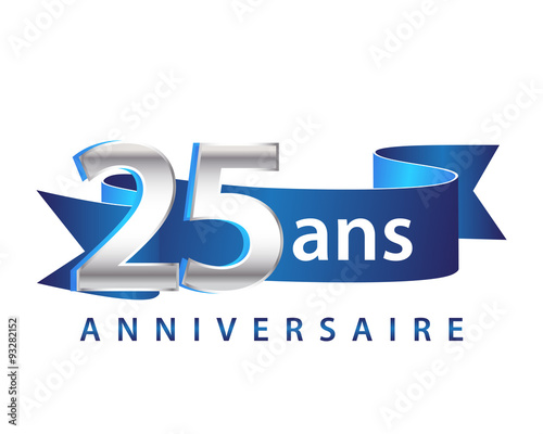 25 Ruban Bleu logo Anniversaire