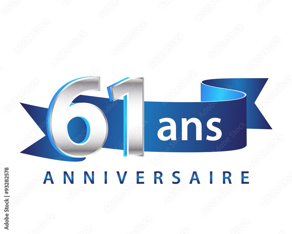 61 Ruban Bleu Logo Anniversaire