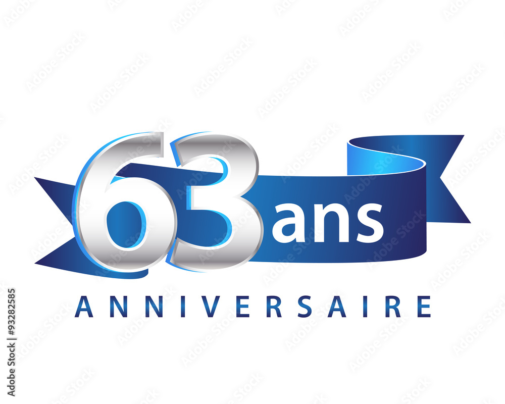 63 Ruban Bleu Logo Anniversaire