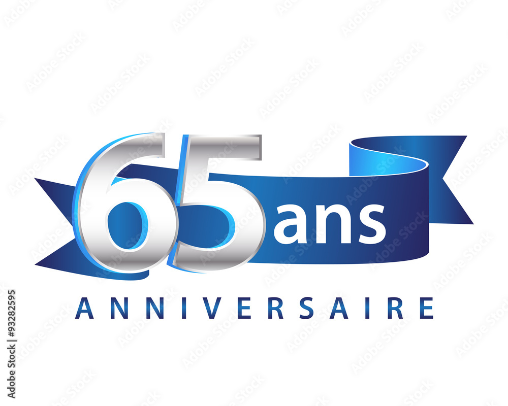 65 Ruban Bleu Logo Anniversaire