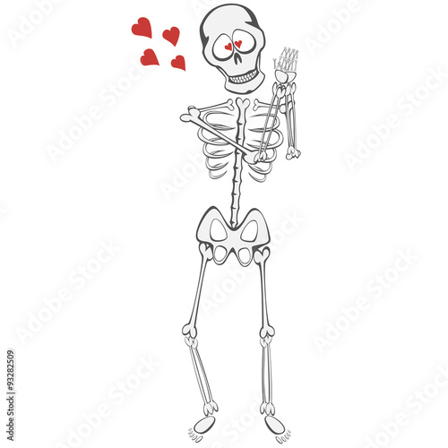 Skeleton Buddy - A cute skeleton is in love at first sight
