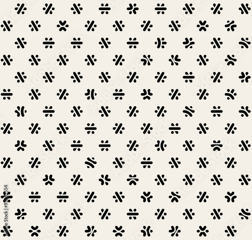 Vector Seamless Black & White Hexagonal Stars Snowflakes Pattern