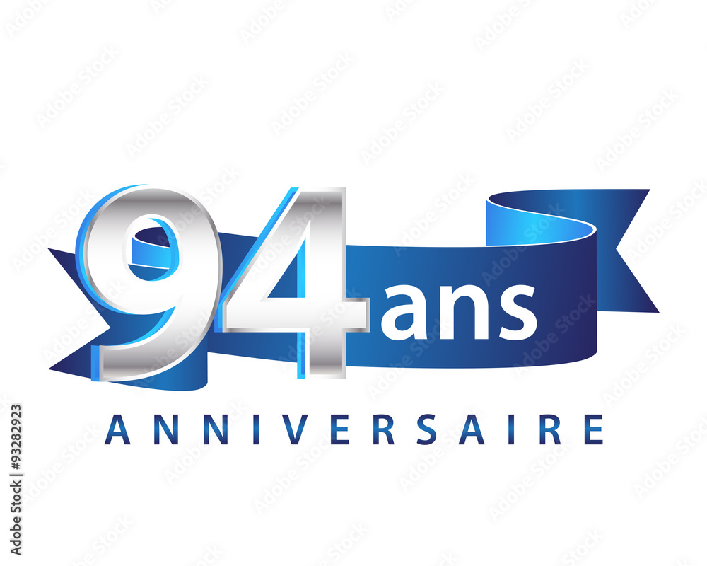 94 Ruban Bleu Logo Anniversaire