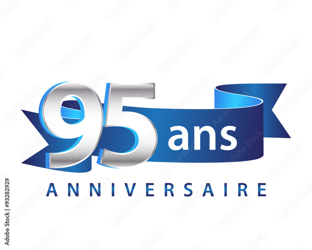 95 Ruban Bleu Logo Anniversaire
