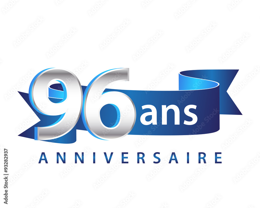 96 Ruban Bleu Logo Anniversaire