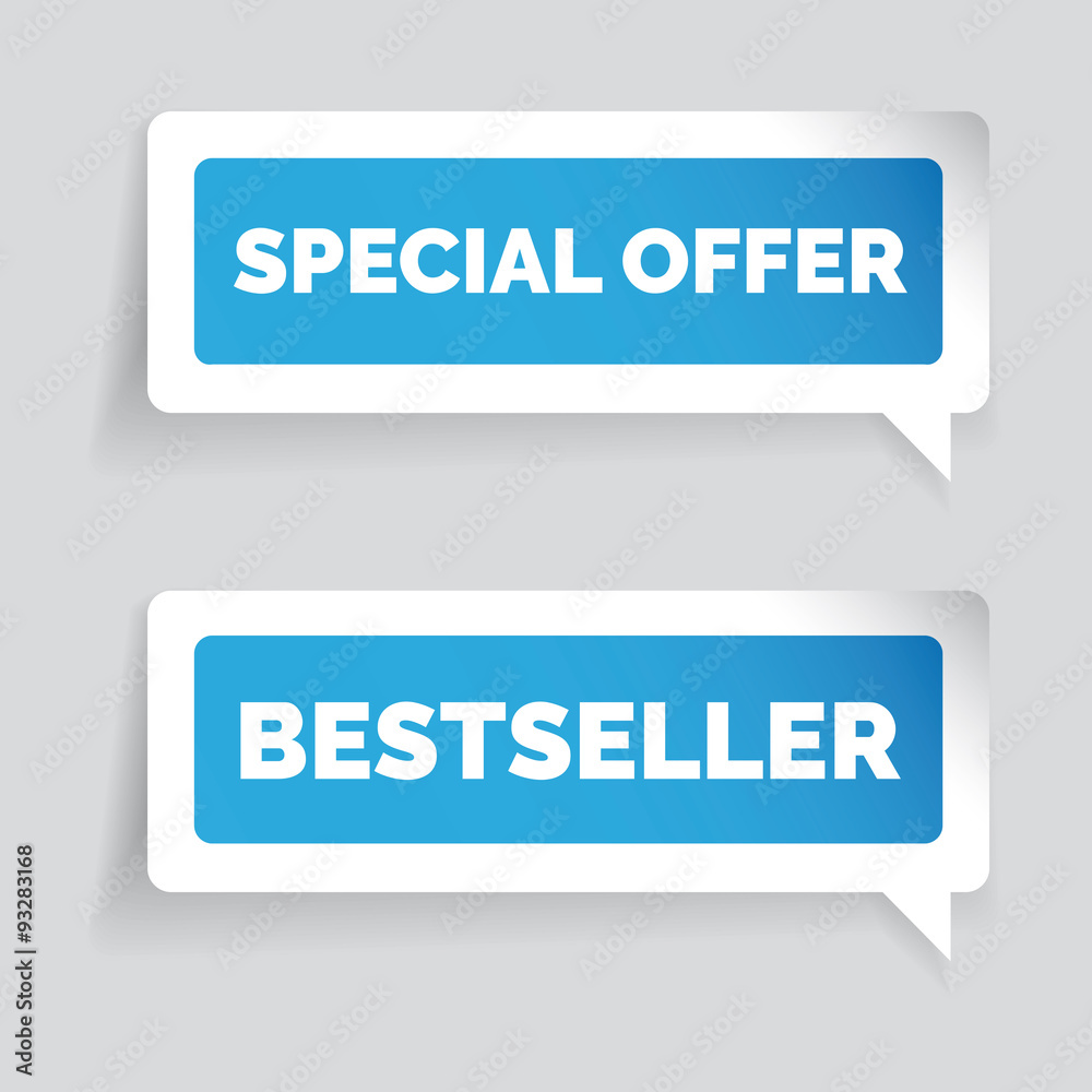 Special offer and bestseller sticker vector Special offer and bestseller sticker vector